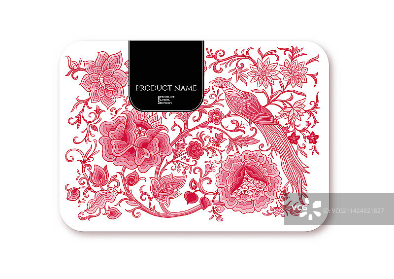 复古梦幻花卉与野鸡图片素材