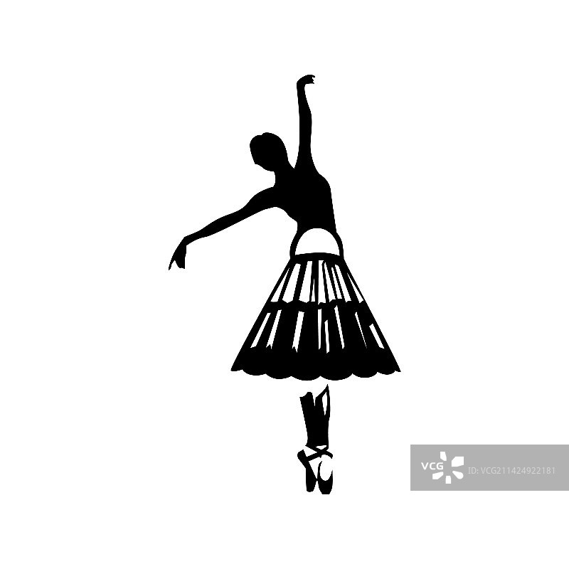 黑色芭蕾舞者剪影设计图片素材