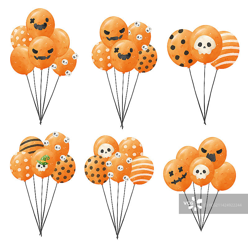 水彩万圣节橙色花束图片素材