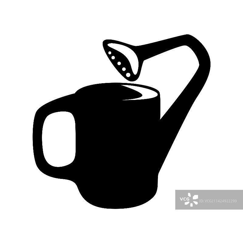 植物浇水剪影设计艺术图片素材