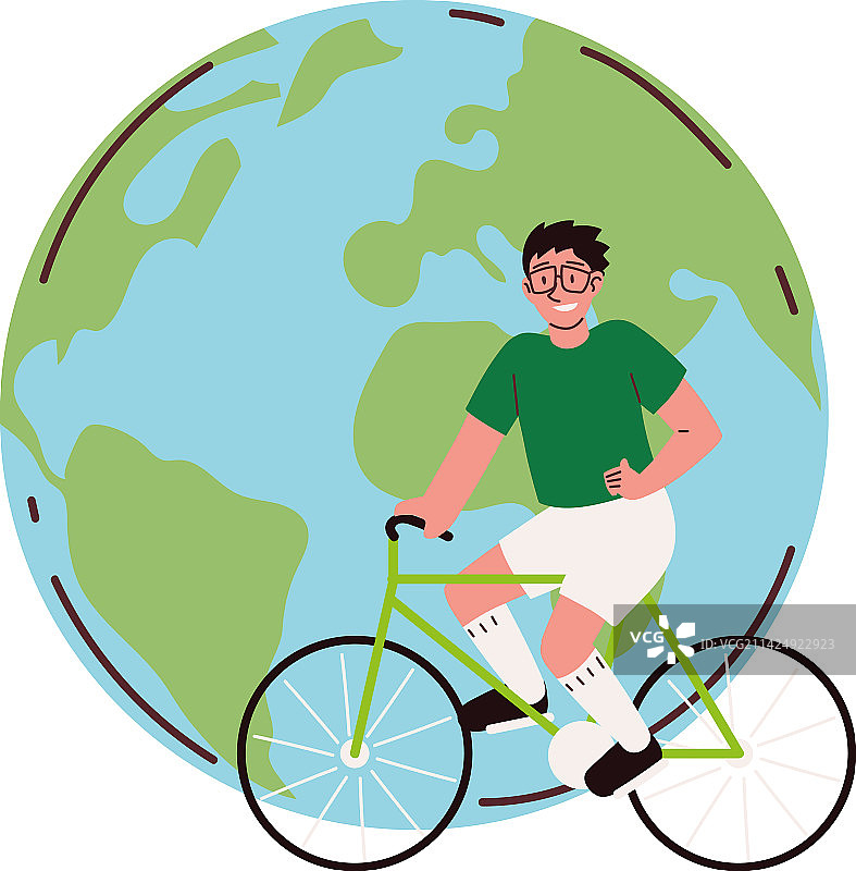 世界健康日骑自行车的男人图片素材