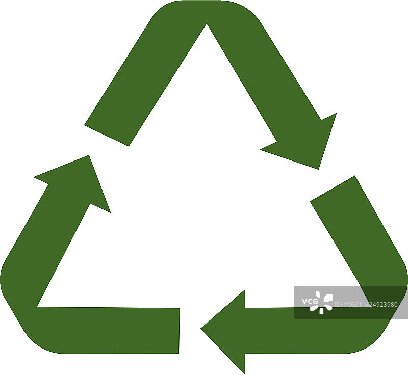绿色三箭头环保可回收标志图片素材