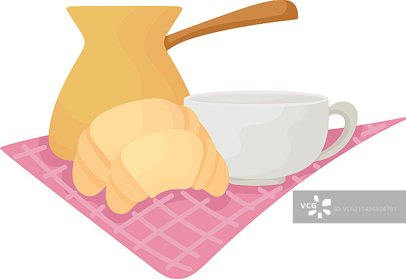 早餐咖啡和面包图片素材