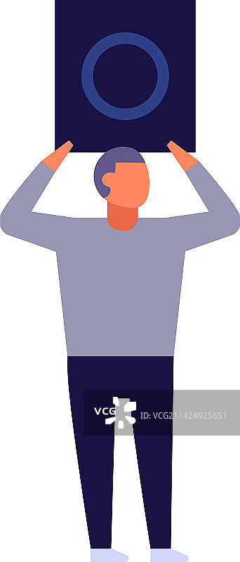 男人举着横幅图片素材