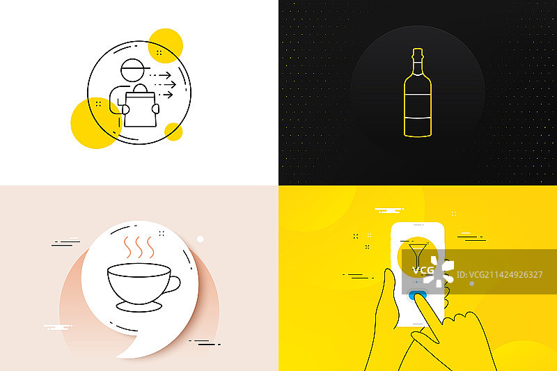 咖啡杯食品配送简约组合图片素材