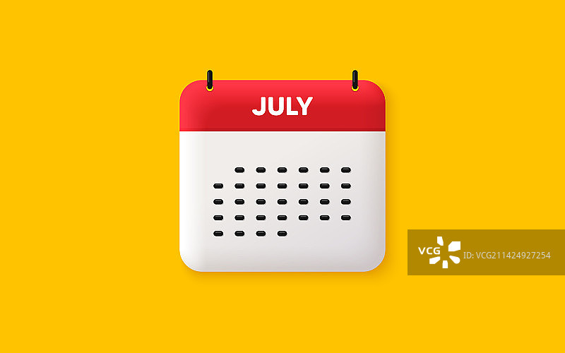 七月日历行程图标图片素材