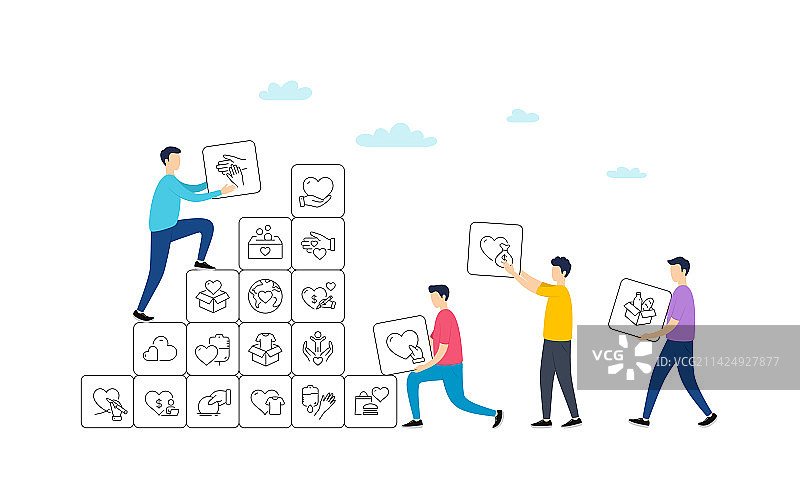 捐赠和慈善线性图标图片素材