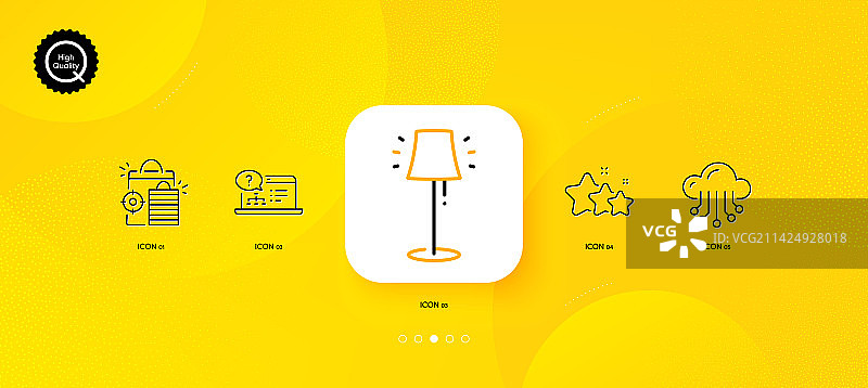 云存储落地灯和在线帮助（简约风格）图片素材