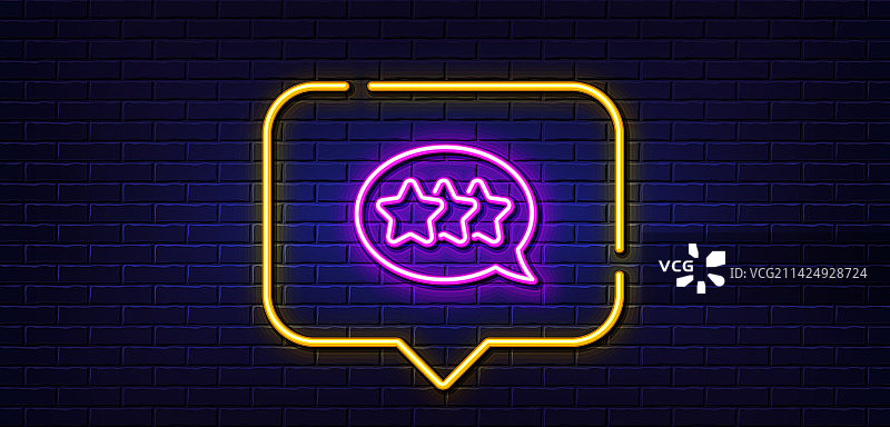 星星线图标反馈评级标志霓虹灯图片素材