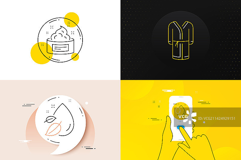 简约水滴浴袍与护肤霜图片素材