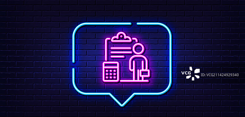 会计线性图标：房地产服务霓虹灯标志图片素材