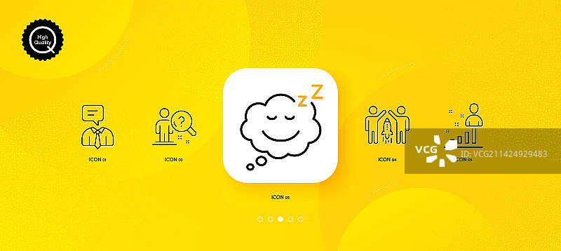 统计合作与睡眠极简线性图标图片素材