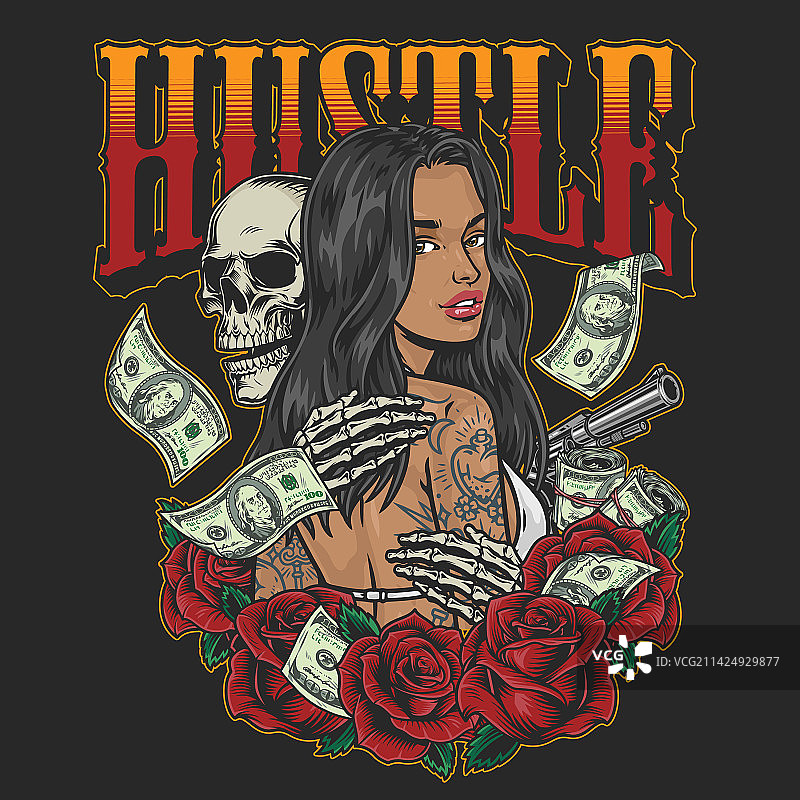 充满活力的拉丁裔女孩海报图片素材