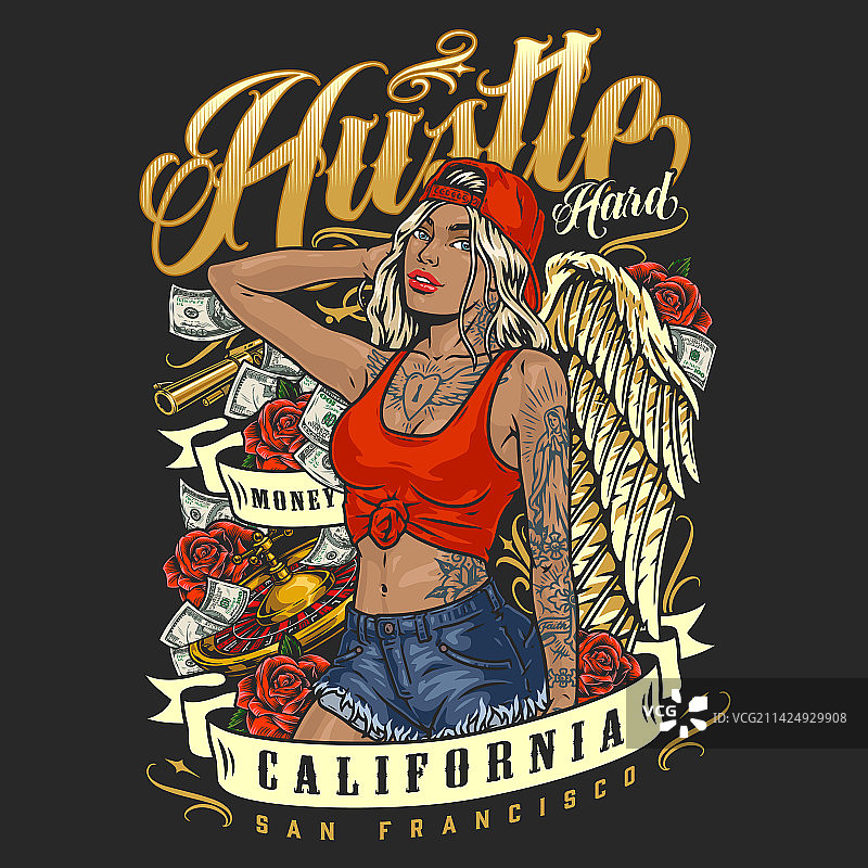 色彩鲜艳的女孩宣传单图片素材