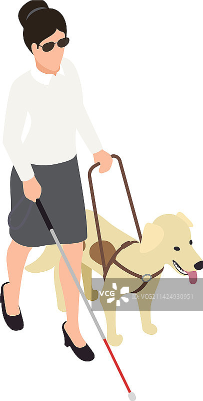 盲人女子和狗图片素材