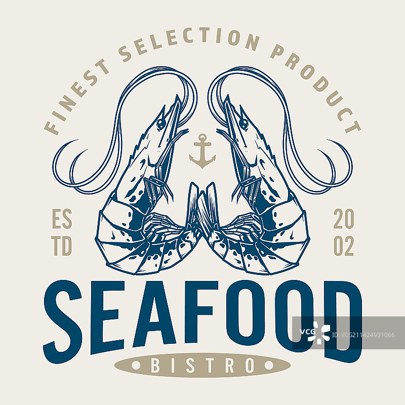 海鲜小酒馆复古标志彩色设计图片素材