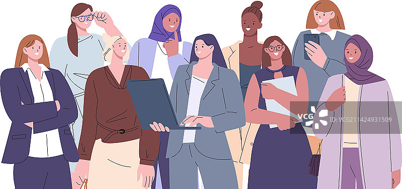 女商务团队办公室经理合影图片素材