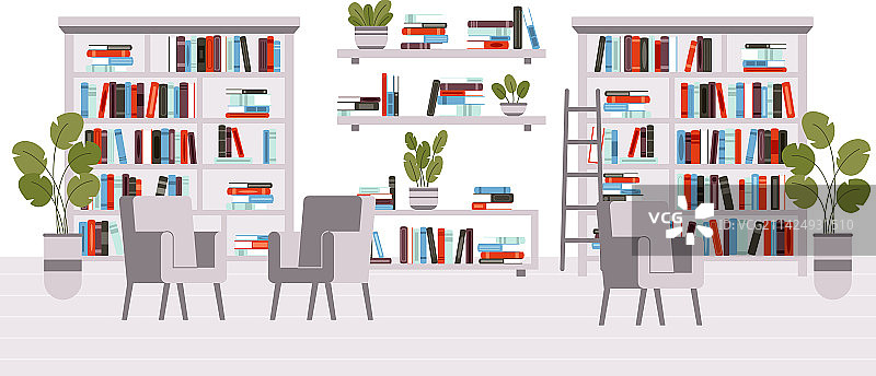 现代图书馆内部共享办公区图片素材