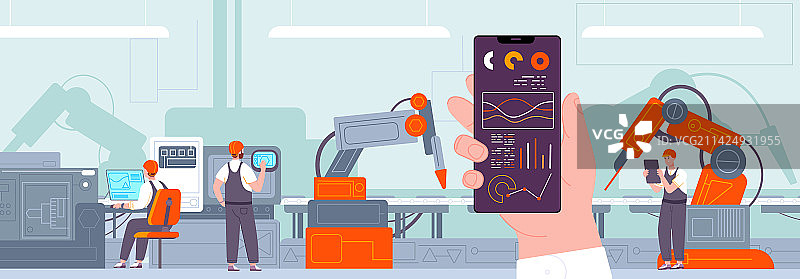 智能手机工厂控制智能数字物联网图片素材