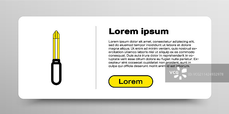 白色背景上的螺丝刀线条图标图片素材