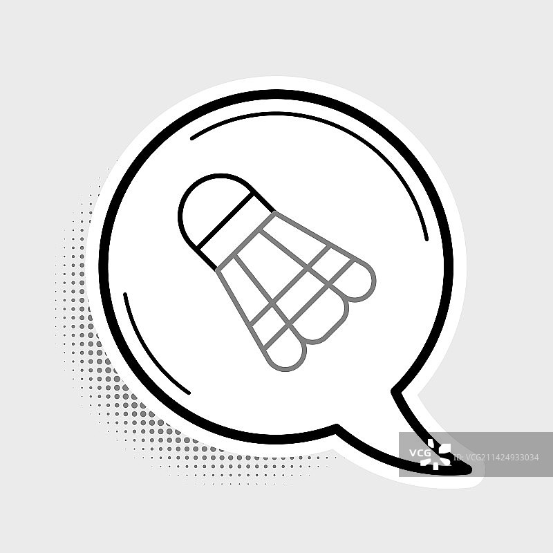 灰色背景上的羽毛球图标线条设计图片素材