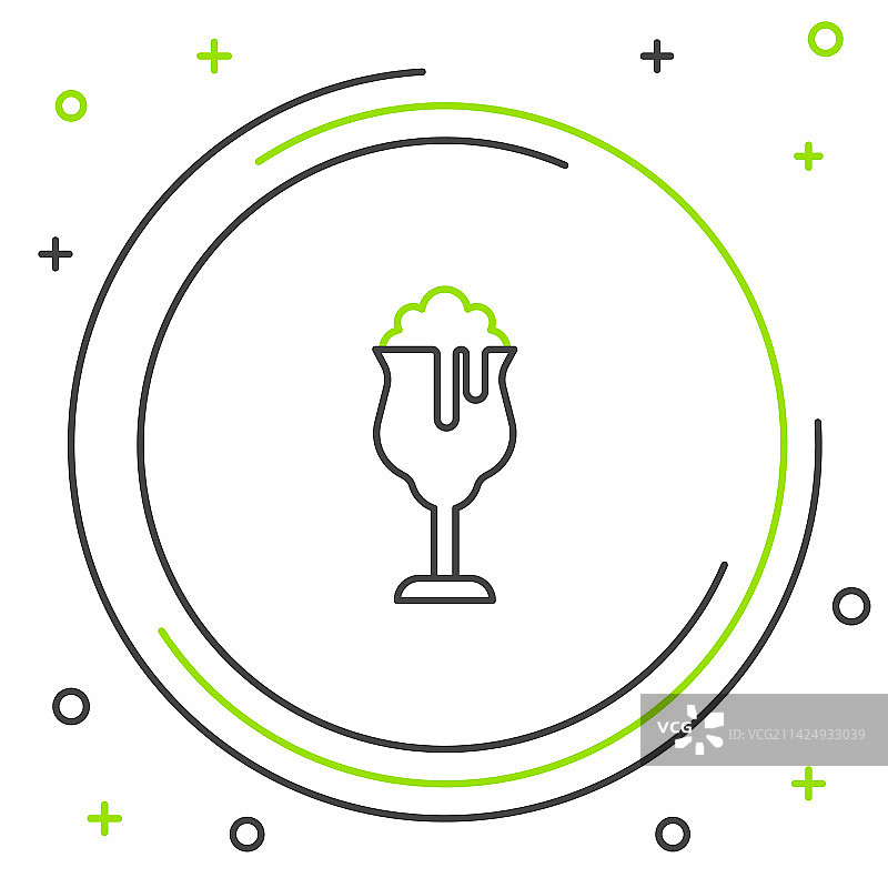 白色背景上的线性啤酒杯图标图片素材