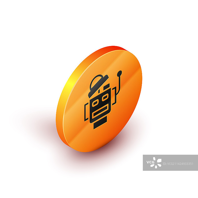 2.5D机器人图标，白色背景图片素材