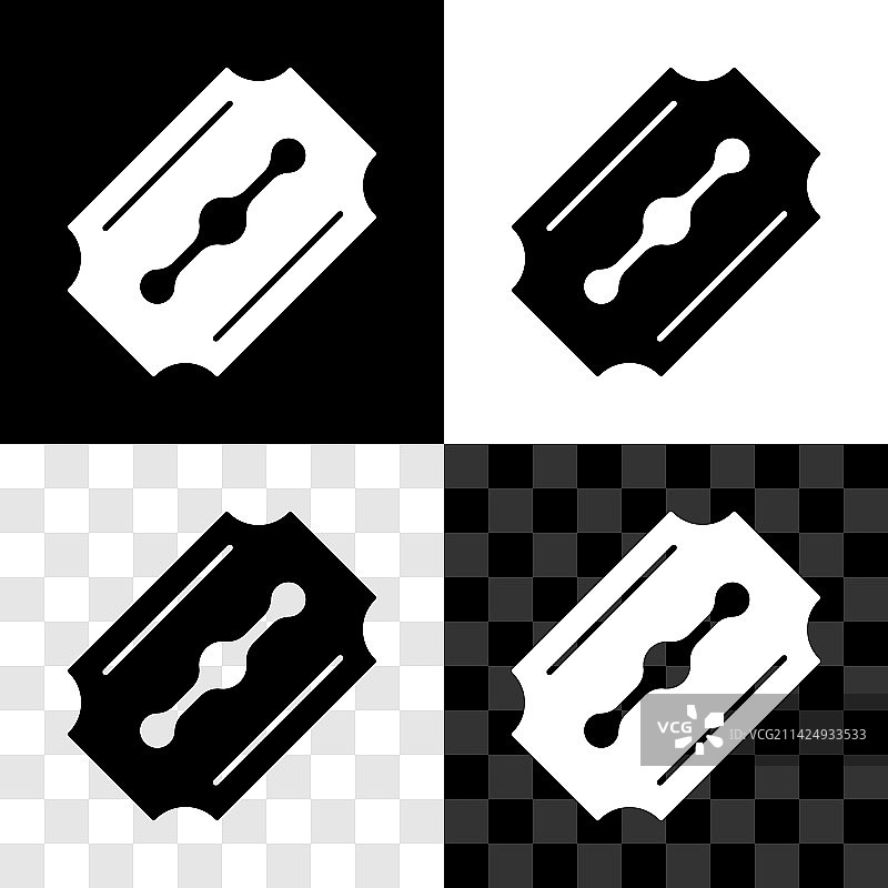 黑白背景上的剃须刀片图标图片素材