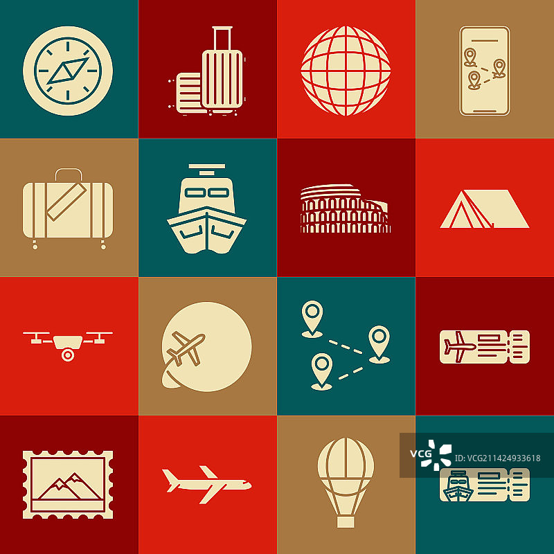 邮轮船票机票旅行套装图片素材