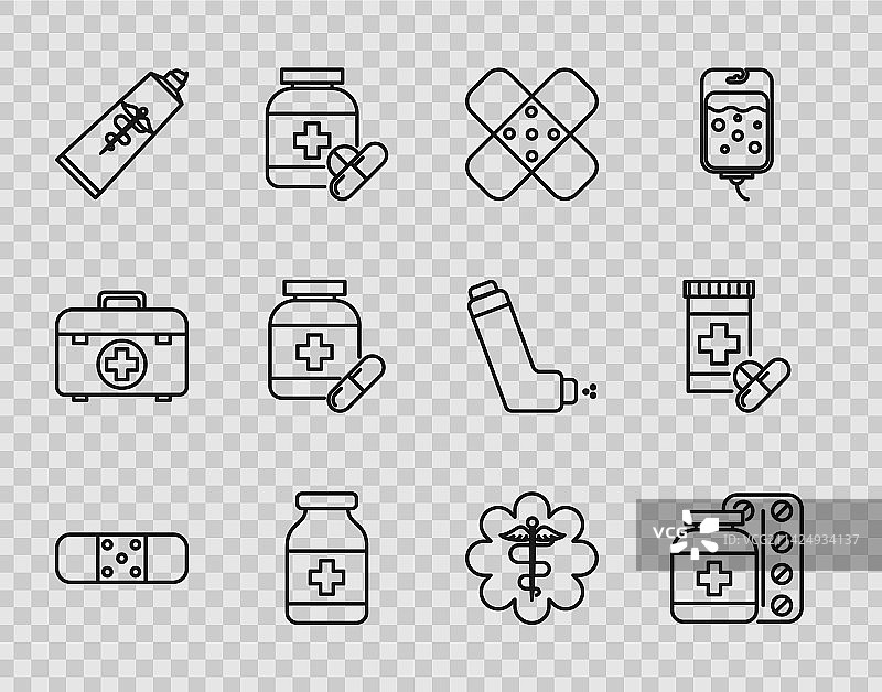 绷带药瓶药丸图片素材