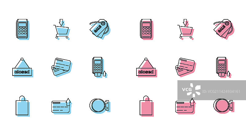 购物袋、信用卡与POS机图片素材