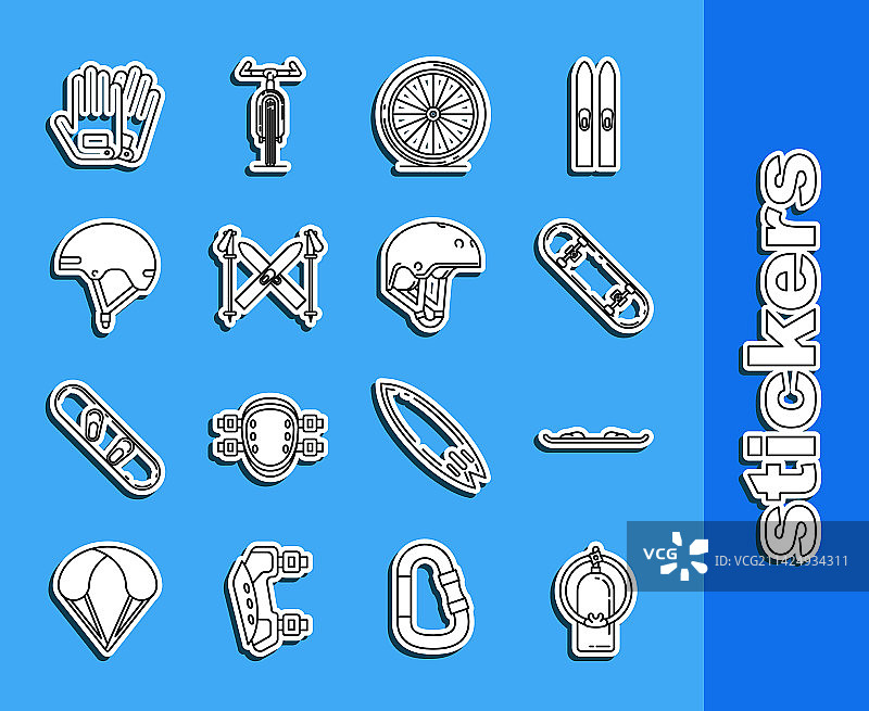 潜水呼吸器滑雪板滑板技巧线条图片素材