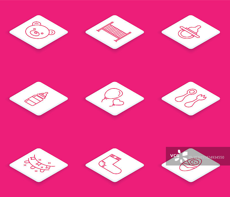 泰迪熊毛绒玩具婴儿床图片素材