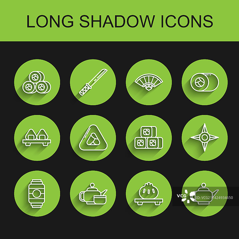 日式纸灯笼和茶道组合图片素材