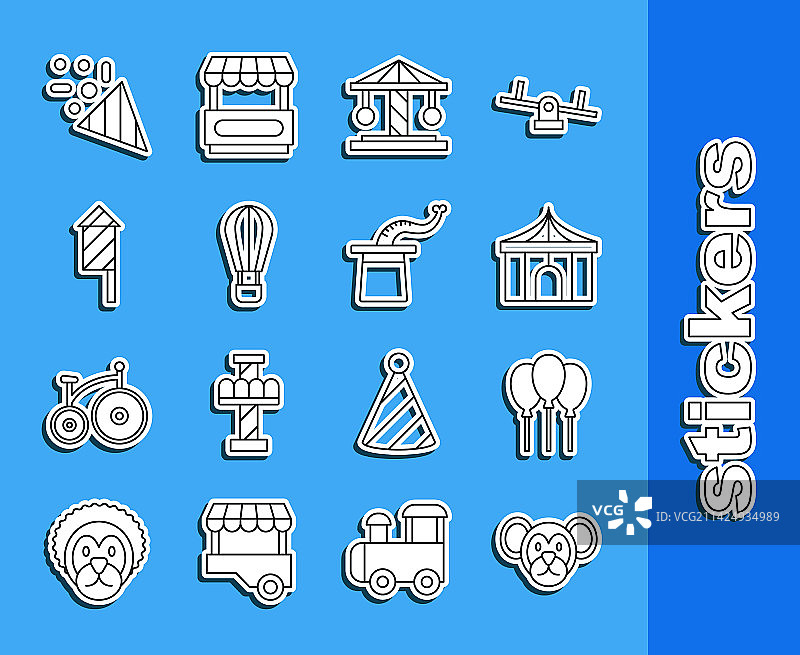 猴子气球与马戏团帐篷图片素材