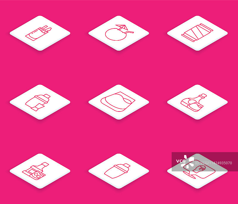 血腥玛丽鸡尾酒、椰子鸡尾酒组合banner图片素材