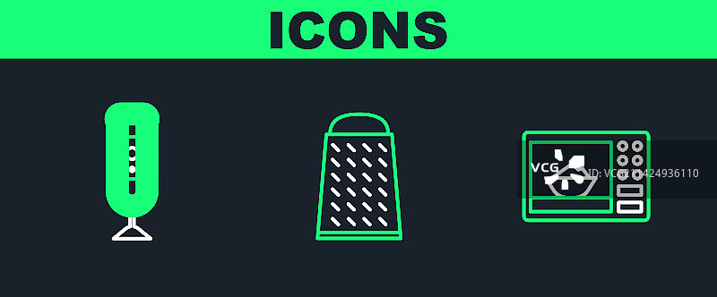 微波炉搅拌机和磨碎器图标图片素材