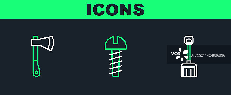 雪铲、木斧和金属图片素材