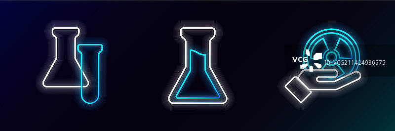 放射性试管烧瓶图标图片素材