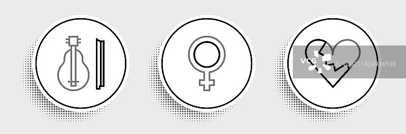 心碎或离婚小提琴线条图片素材