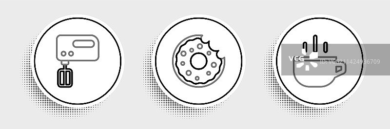 咖啡杯电动搅拌器甜甜圈banner图片素材