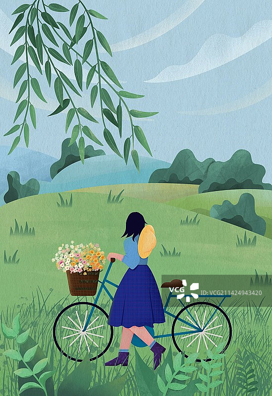 中国传统二十四节气清明插画海报图片素材