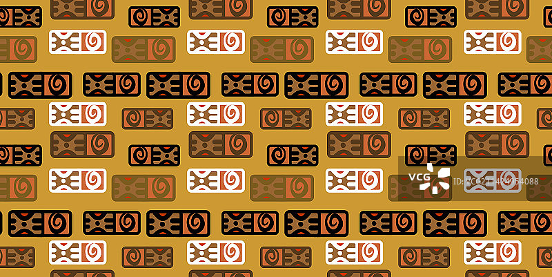 手绘部落民族图案无缝图案图片素材