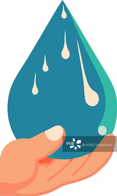 人手托着一滴水图片素材