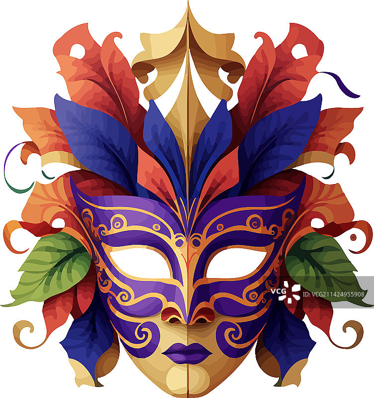 华丽的彩色威尼斯面具图片素材