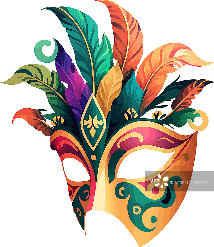 华丽的彩色威尼斯面具图片素材