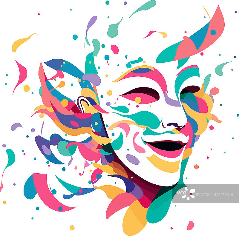 华丽的彩色威尼斯面具图片素材