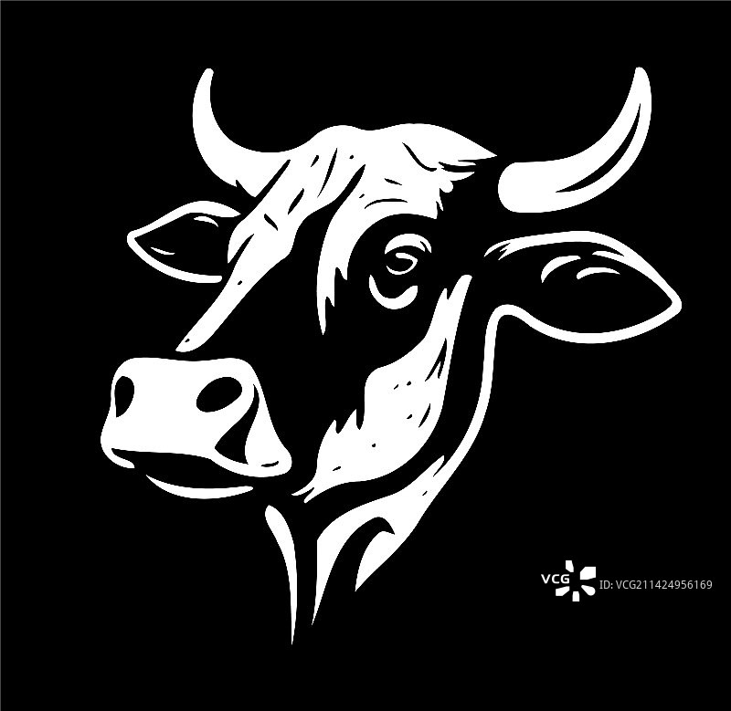 简约风奶牛线条艺术符号图片素材