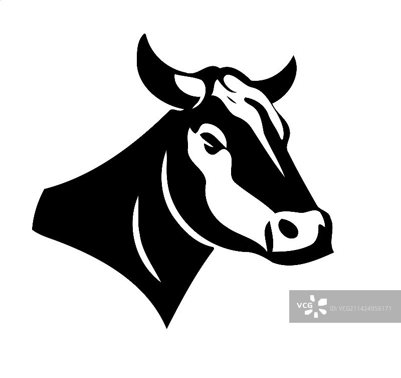 简约风奶牛线条艺术符号图片素材