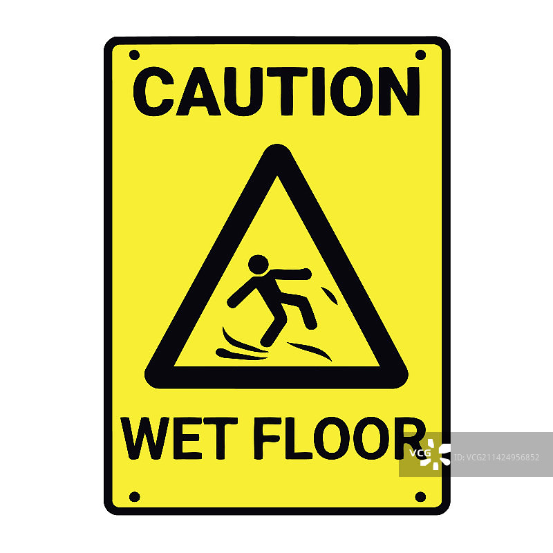 小心湿滑地面警告标志图片素材